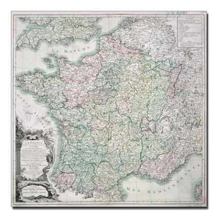 Louis Charles Desons 'Map Of France 1765' Canvas Art,35x35